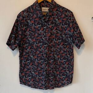 Goodfellow & Co Men's Floral Button Down Shirt - Navy and Red